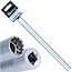 GEKO 3/8" Dunwandige diepe bougiesleutel 14 mm met 12-punts profiel, 250 mm lang, voor ratel en momentsleutel