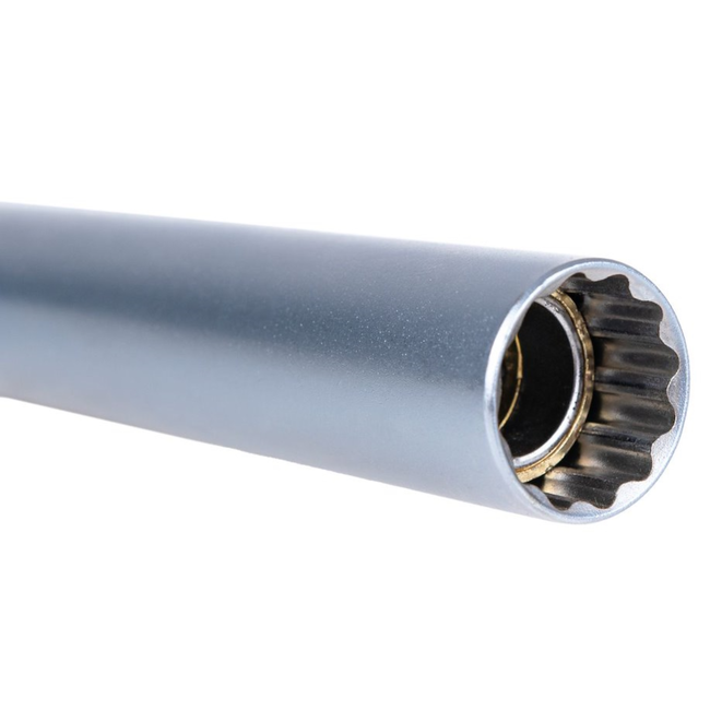 GEKO 3/8" Dunwandige diepe bougiesleutel 14 mm met 12-punts profiel, 250 mm lang, voor ratel en momentsleutel