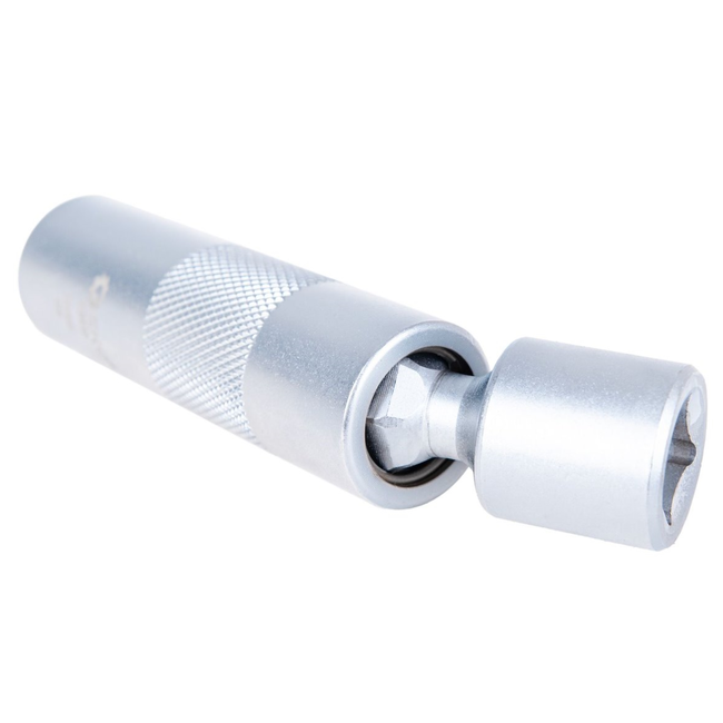 GEKO 3/8" Bougiedop 16 mm voor krappe bougieschachten, cardan voor werken onder hoek, chroom-vanadium