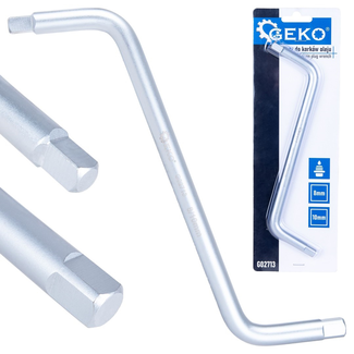 GEKO Vierkante carterplug sleutel 8 mm en 10 mm, compacte vorm 6,5 cm hoog voor werken onder de auto