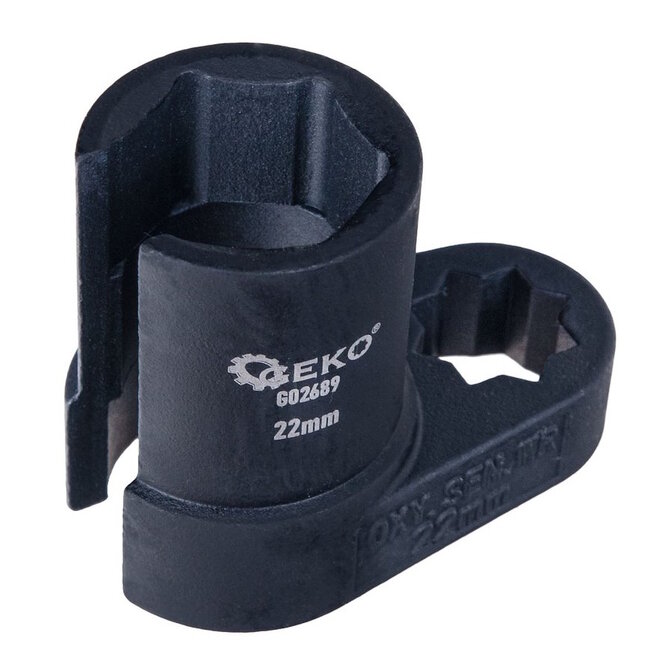 GEKO O2 sensor dop 22 mm voor 12,7 mm ratel, open ontwerp met sleuf voor kabel, gereedschapsstaal