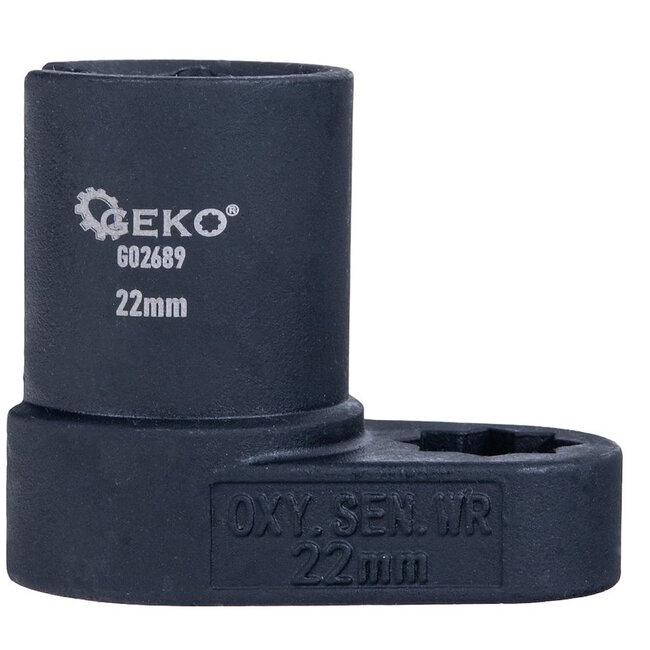 GEKO O2 sensor dop 22 mm voor 12,7 mm ratel, open ontwerp met sleuf voor kabel, gereedschapsstaal