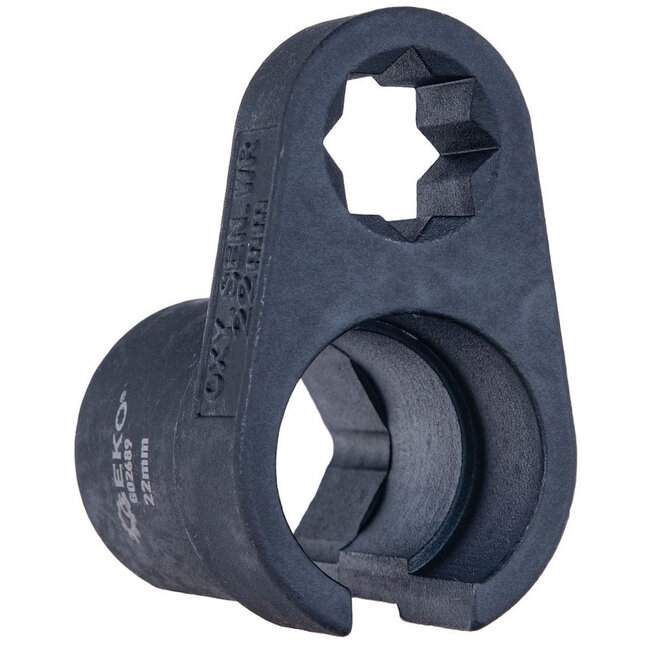 GEKO O2 sensor dop 22 mm voor 12,7 mm ratel, open ontwerp met sleuf voor kabel, gereedschapsstaal