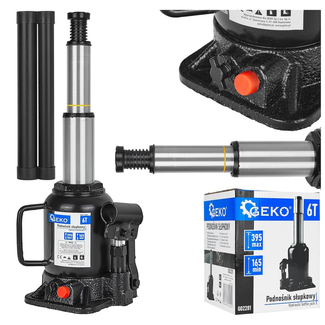 GEKO Hydraulische fleskrik 6 ton voor garage en werkplaats, lage instap 165 mm, stabiele basis