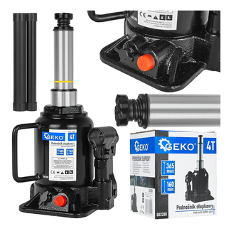 GEKO Hydraulische fleskrik 4 ton voor garage en werkplaats, lage instap 160 mm en stabiele basis