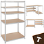 Bigstren Metalen stellingkast 5 niveaus met verzinkt frame en MDF legplanken, 200 kg per legbord, 180 cm hoog