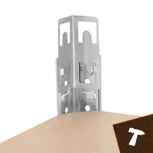 Bigstren Metalen stellingkast 5 niveaus met verzinkt frame en MDF legplanken, 200 kg per legbord, 180 cm hoog