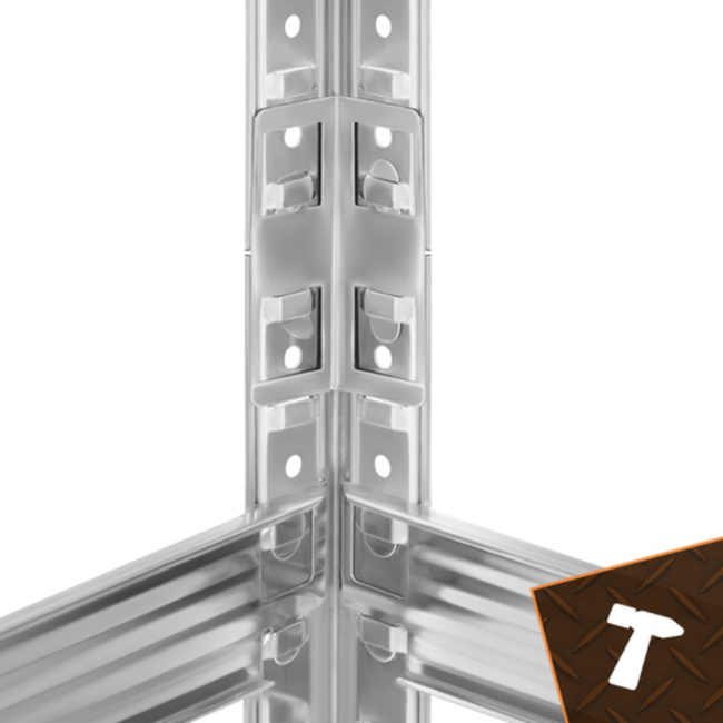 Bigstren Metalen stellingkast 5 niveaus met verzinkt frame en MDF legplanken, 200 kg per legbord, 180 cm hoog