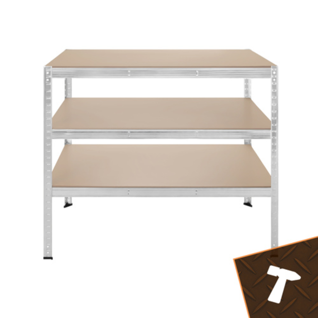 Bigstren Metalen stellingkast 5 niveaus met verzinkt frame en MDF legplanken, 200 kg per legbord, 180 cm hoog