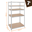 Bigstren Metalen stellingkast 5 niveaus met verzinkt frame en MDF legplanken, 200 kg per legbord, 180 cm hoog