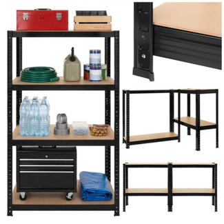 Bigstren Compact opbergrek 150 cm hoog in zwart, 75 cm breed en 30 cm diep voor overzichtelijke opslag