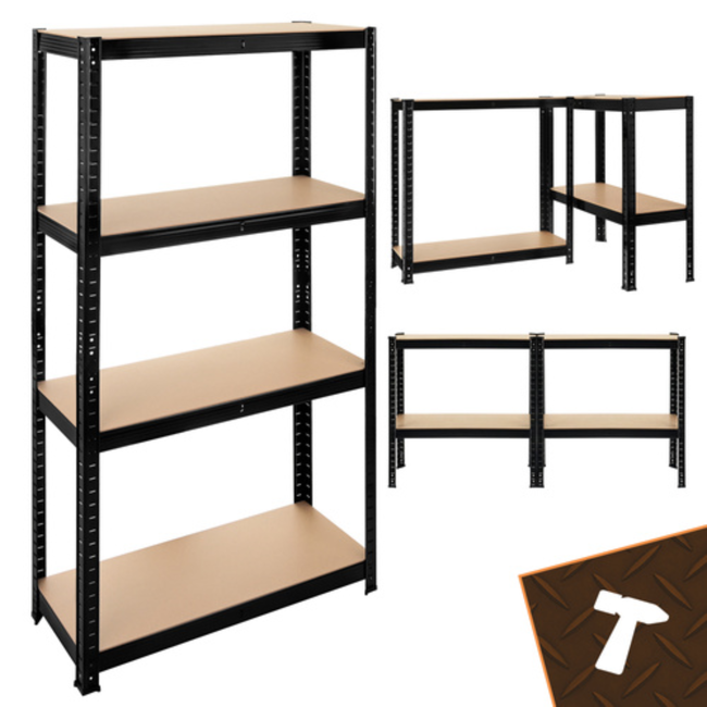 Bigstren Compact opbergrek 150 cm hoog in zwart, 75 cm breed en 30 cm diep voor overzichtelijke opslag