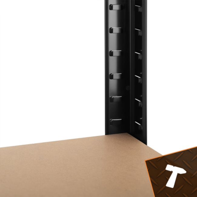 Bigstren Compact opbergrek 150 cm hoog in zwart, 75 cm breed en 30 cm diep voor overzichtelijke opslag