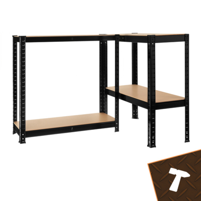 Bigstren Compact opbergrek 150 cm hoog in zwart, 75 cm breed en 30 cm diep voor overzichtelijke opslag