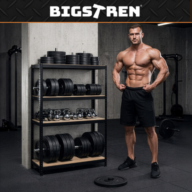 Bigstren Compact opbergrek 150 cm hoog in zwart, 75 cm breed en 30 cm diep voor overzichtelijke opslag