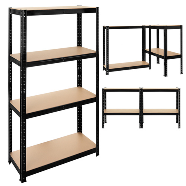 Bigstren Compact opbergrek 150 cm hoog in zwart, 75 cm breed en 30 cm diep voor overzichtelijke opslag