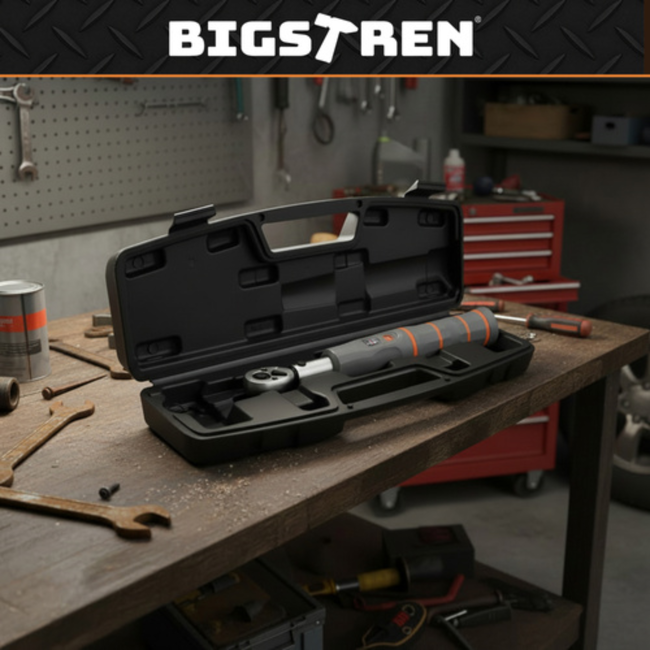 Bigstren Precieze momentsleutel 2–26 Nm met ratelkop en links rechts schakelaar, ergonomische grip