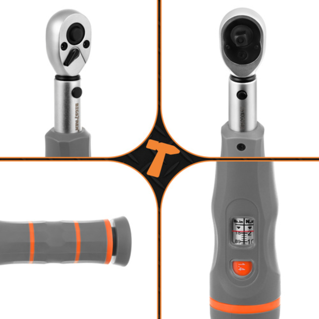 Bigstren Precieze momentsleutel 2–26 Nm met ratelkop en links rechts schakelaar, ergonomische grip