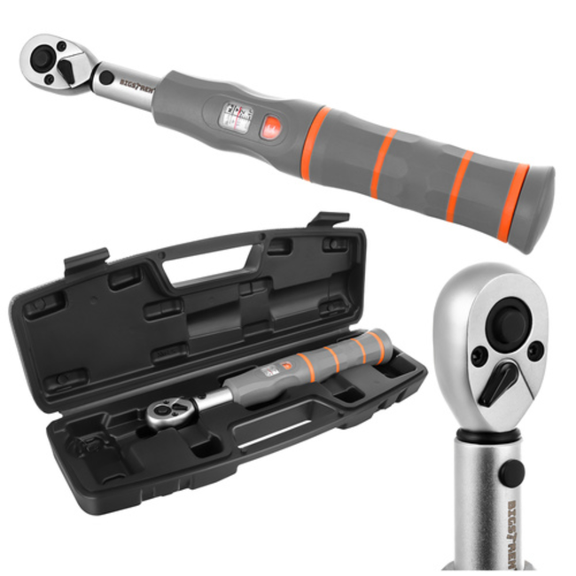 Bigstren Precieze momentsleutel 2–26 Nm met ratelkop en links rechts schakelaar, ergonomische grip