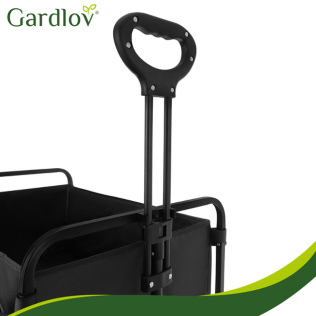 Gardlov Grote transportkar op wielen met waterdichte stof, 90 L inhoud, verstelbare handgreep en stevige bodem