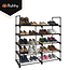 Ruhhy Schoenenrek 10 niveaus 45 x 30 x 174 cm zwart, tot 20 paar schoenen met extra slippersschap