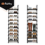 Ruhhy Schoenenrek 10 niveaus 45 x 30 x 174 cm zwart, tot 20 paar schoenen met extra slippersschap