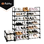 Ruhhy Schoenenrek 10 niveaus 45 x 30 x 174 cm zwart, tot 20 paar schoenen met extra slippersschap