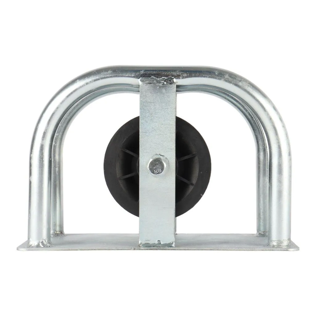 Orit Kabelroller recht met gelagerde nylonrol en stalen frame, kabelvriendelijk trekken in sleuf en kabelgoot