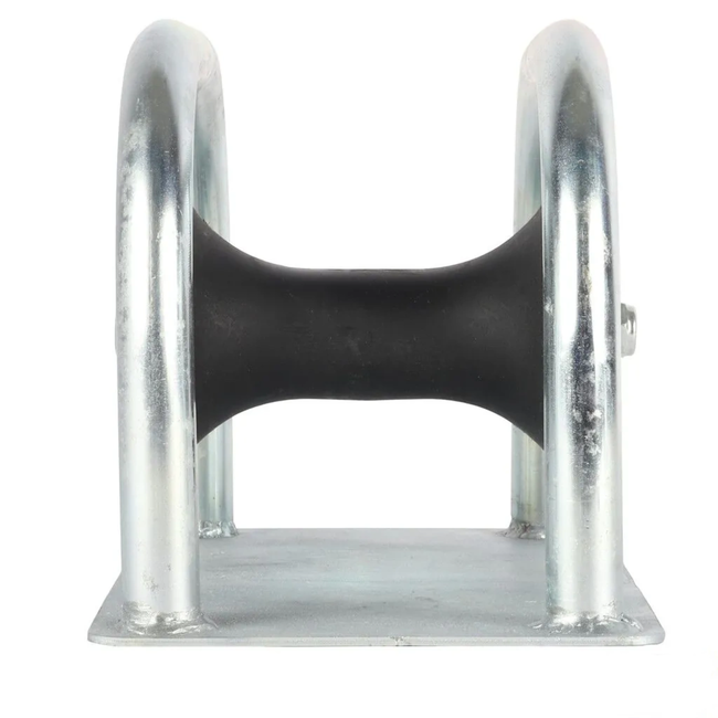 Orit Kabelroller recht met gelagerde nylonrol en stalen frame, kabelvriendelijk trekken in sleuf en kabelgoot