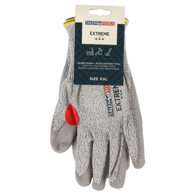 Talen Tools Werkhandschoenen snijbestendig met hoge vingergevoeligheid en polsbescherming, maat XXL