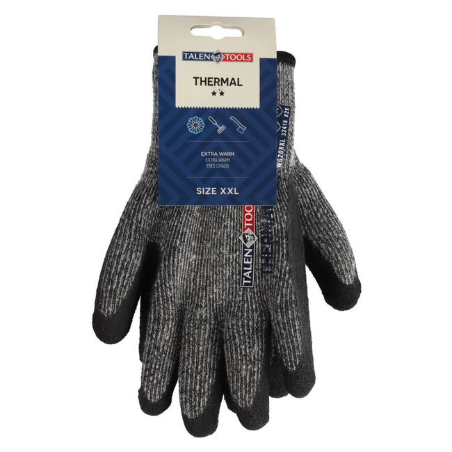 Talen Tools Winter werkhandschoenen maat XXL, flexibel en extra warm voor klussen in koude omstandigheden