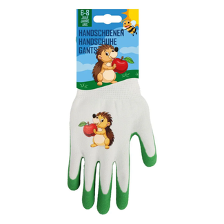 Talen Tools Kinderwerkhandschoenen 6-8 jaar met egelprint, polyester en latex verdikking voor grip en bescherming