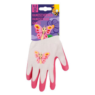 Talen Tools Kinderwerkhandschoenen 6-8 jaar met vlinderprint, polyester en latex verdikking voor grip en bescherming