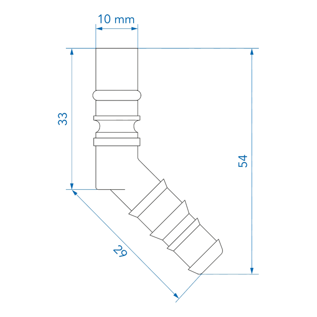 ProPlus Slangtule met O-ring 6 x 2 voor 10/12 mm waterslang, koud water, blister