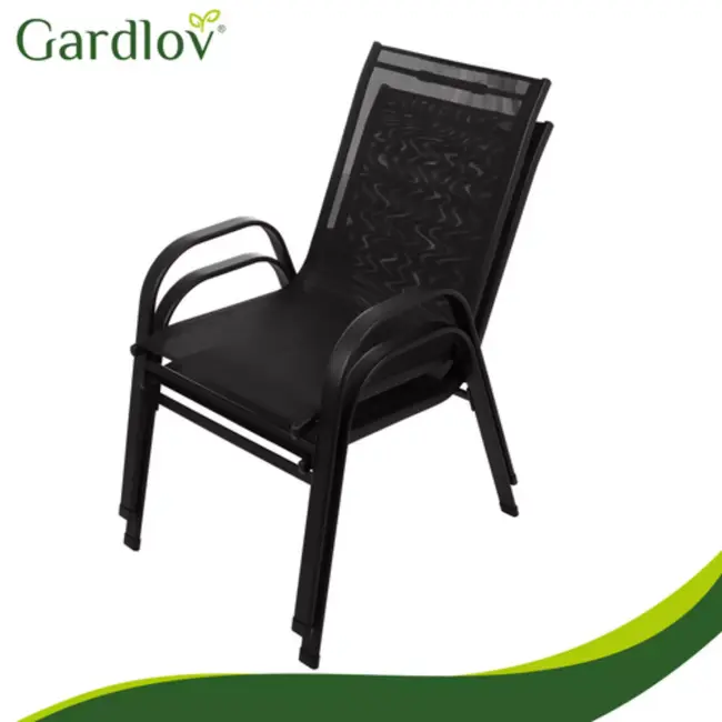 Gardlov Metalen Tuinstoelen Set - Weerbestendig & Stapelbaar - 2 stuks