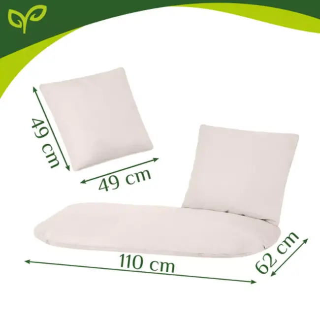 Gardlov Crèmekleurig kussenset voor dubbele tuin schommel met zitkussen en 2 rugkussens