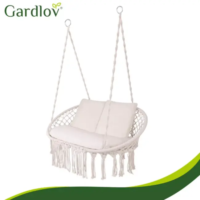 Gardlov Crèmekleurig kussenset voor dubbele tuin schommel met zitkussen en 2 rugkussens