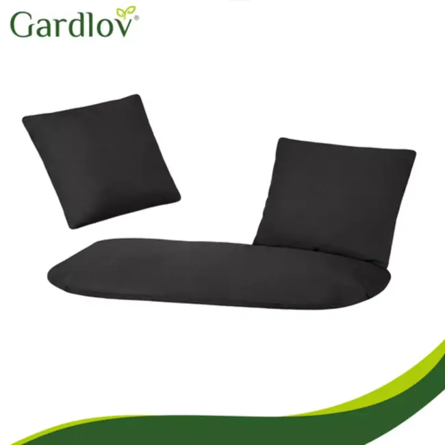 Gardlov Comfortabel kussenset voor dubbele tuin schommel storksnest met zitkussen en 2 rugkussens in zwart