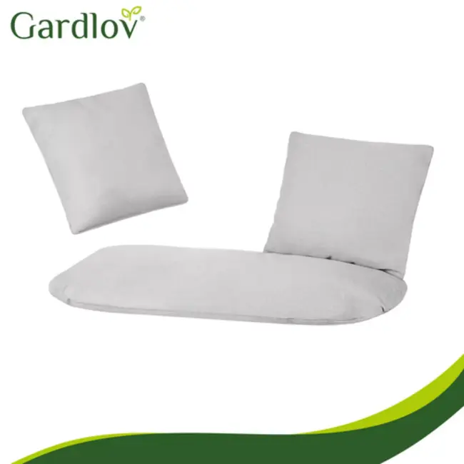 Gardlov Comfortabele kussenset grijs voor dubbele hangstoel met zitkussen 110 x 62 cm en rugkussens