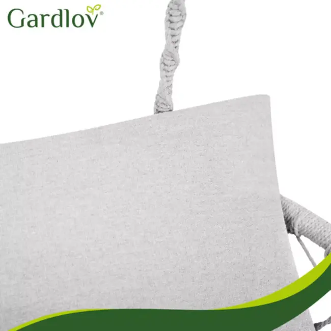 Gardlov Comfortabele kussenset grijs voor dubbele hangstoel met zitkussen 110 x 62 cm en rugkussens