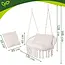 Gardlov Hangstoel voor 2 personen crème met 3 kussens en stevige ophangtouwen