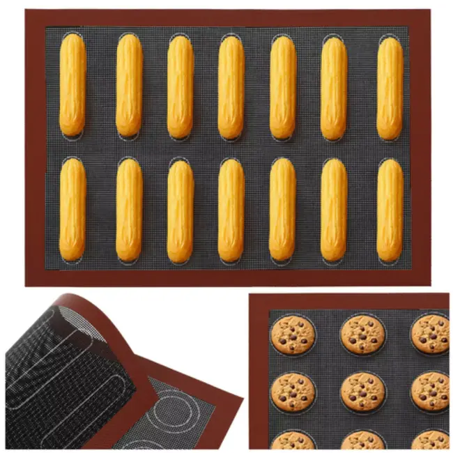 Ruhhy Herbruikbare siliconen bakmat 30 x 40 cm voor macarons en eclairs met antiaanbaklaag
