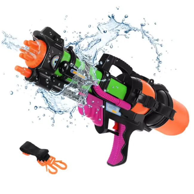 Kruzzel Groot waterpistool 60 cm met 1.25 l tank en bereik tot 6 m voor zomerse watergevechten buiten