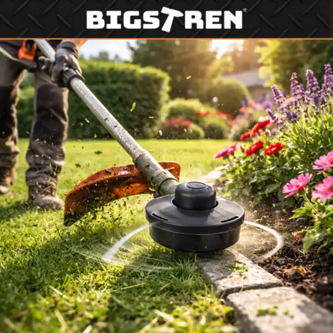 Bigstren Universele trimmerkop M10 linkse draad voor bosmaaier met semi-automatische draadverlenging