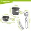 Trizand Lichtgewicht aluminium camping pannenset 1,2 liter met opvouwbaar bestek en opbergzak