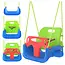 Kruzzel 3-in-1 kinderswing blauw groen rood met veiligheidszitje 43 x 38 x 37,5 cm en verstelbare touwen 120 tot 150 cm