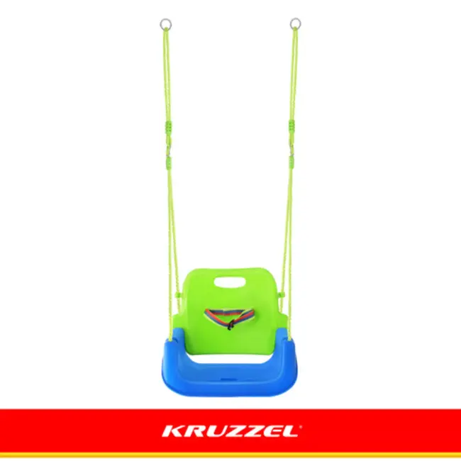 Kruzzel 3-in-1 kinderswing blauw groen rood met veiligheidszitje 43 x 38 x 37,5 cm en verstelbare touwen 120 tot 150 cm