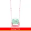 Kruzzel Meegroei babyschommel 3-in-1 pastel roze turquoise paars met rugleuning en verstelbare touwen tot 30 kg