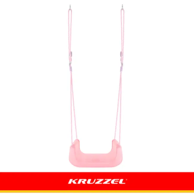 Kruzzel Meegroei babyschommel 3-in-1 pastel roze turquoise paars met rugleuning en verstelbare touwen tot 30 kg