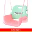 Kruzzel Meegroei babyschommel 3-in-1 pastel roze turquoise paars met rugleuning en verstelbare touwen tot 30 kg